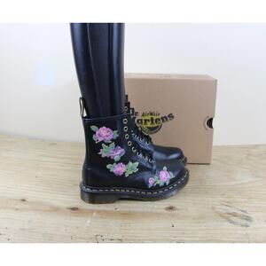 New Doc Dr Martens Boots Womens 6 1460 Vonda II Flower Embroidered Combat Shoes